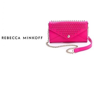Rebecca Minkoff Wallet Bag on Gold Chain & Studs